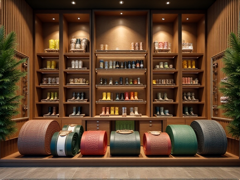 An assortment of Royal Portable Feed Rollers displayed on a shelf, showcasing different materials, sizes, and textures. The image highlights the variety of options available, with labels indicating their specific applications.